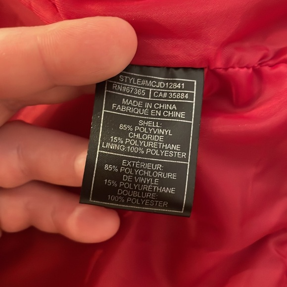 Vintage Red Faux Leather Jacket Size M - Picture 16 of 16